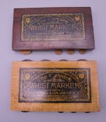 A pair of vintage whist markers. Each 9 cm wide.