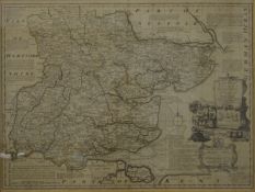 EMMANUEL BOWEN (18th century), a map of the County of Essex divided into its hundreds,
