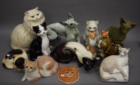 A collection of various model cats. The largest 35 cm high.