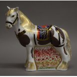 A Royal Crown Derby limited edition the Derby war horse with gold mark. 20 cm high.