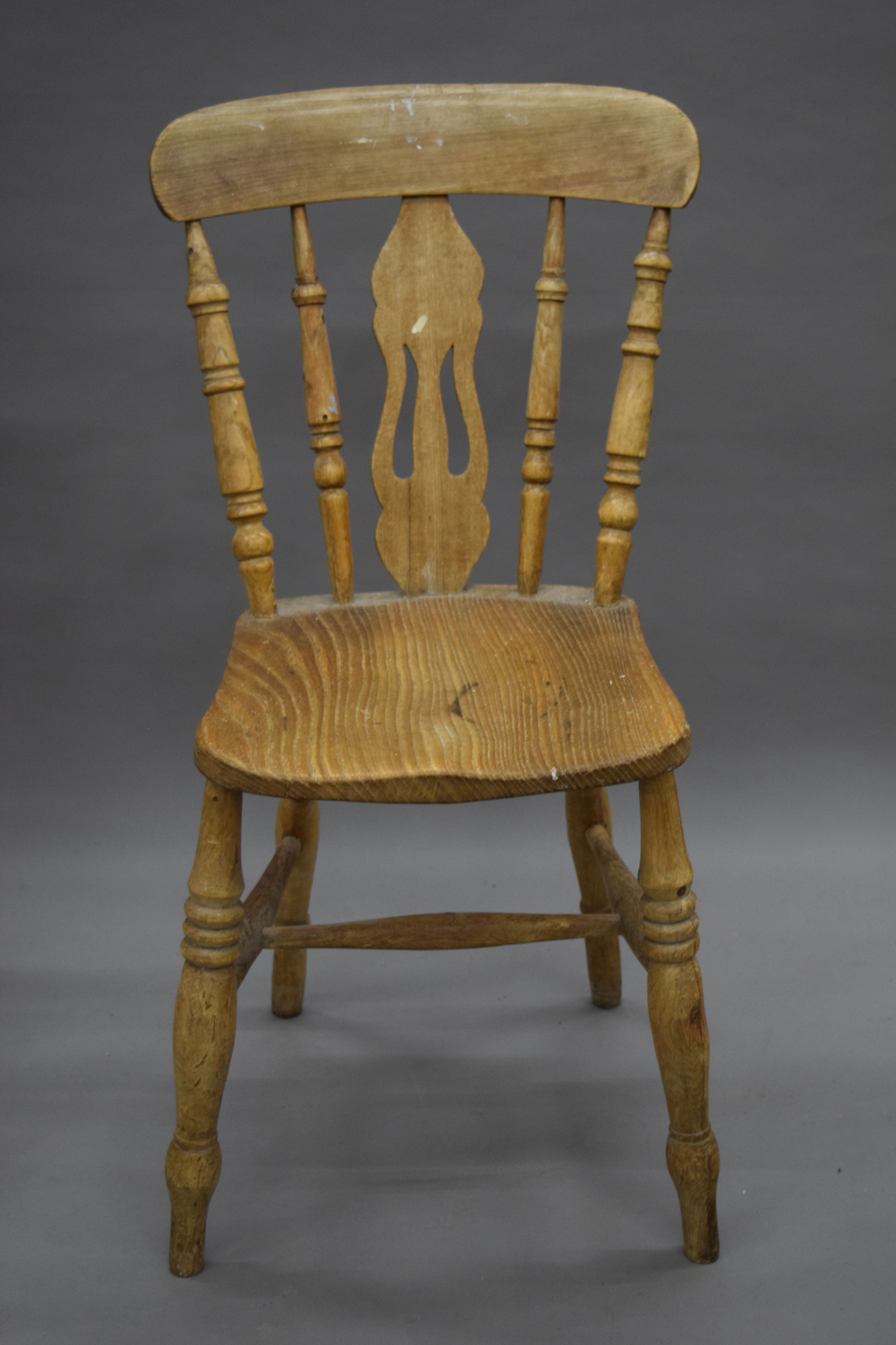Five various Victorian kitchen chairs. - Image 2 of 9