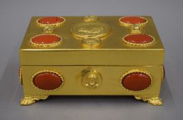 A decorative Italian cigarette box. 21 cm wide.