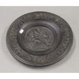 A 19th century cast iron roundel, possibly a top of a tazza. 35 cm diameter.