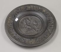 A 19th century cast iron roundel, possibly a top of a tazza. 35 cm diameter.