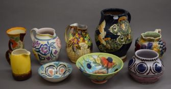 A quantity of various decorative ceramics, including Poole.