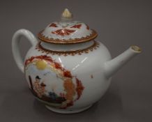 An 18th century Chinese porcelain teapot. 12 cm high.