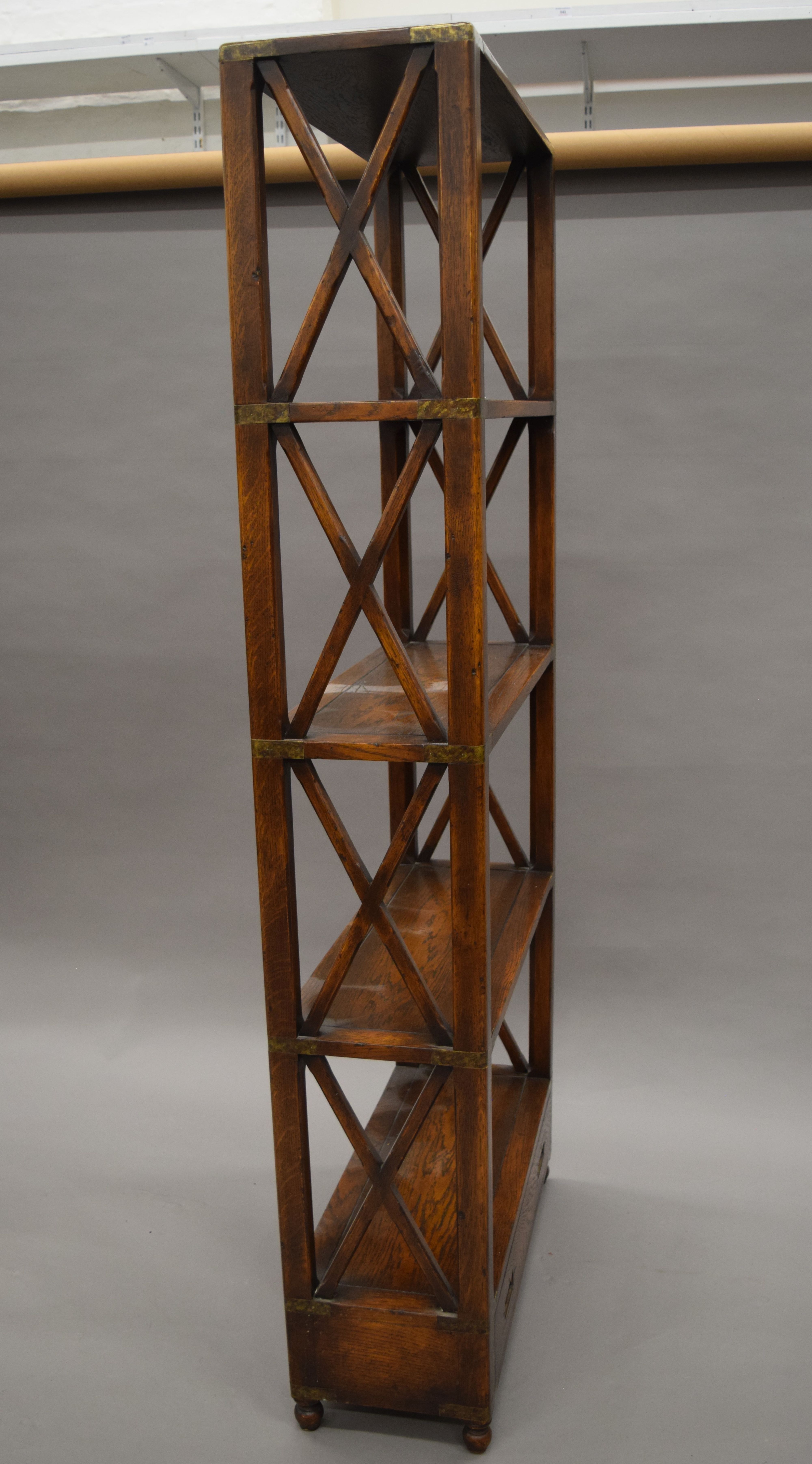 A modern brass mounted bookcase. 66 cm wide, 159 cm high. - Image 5 of 5