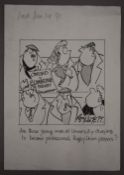 An original Roy Ullyett Oxford vs Cambridge sport cartoon