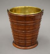 An unusually small 19th century Dutch wooden coal bucket. 20 cm high.