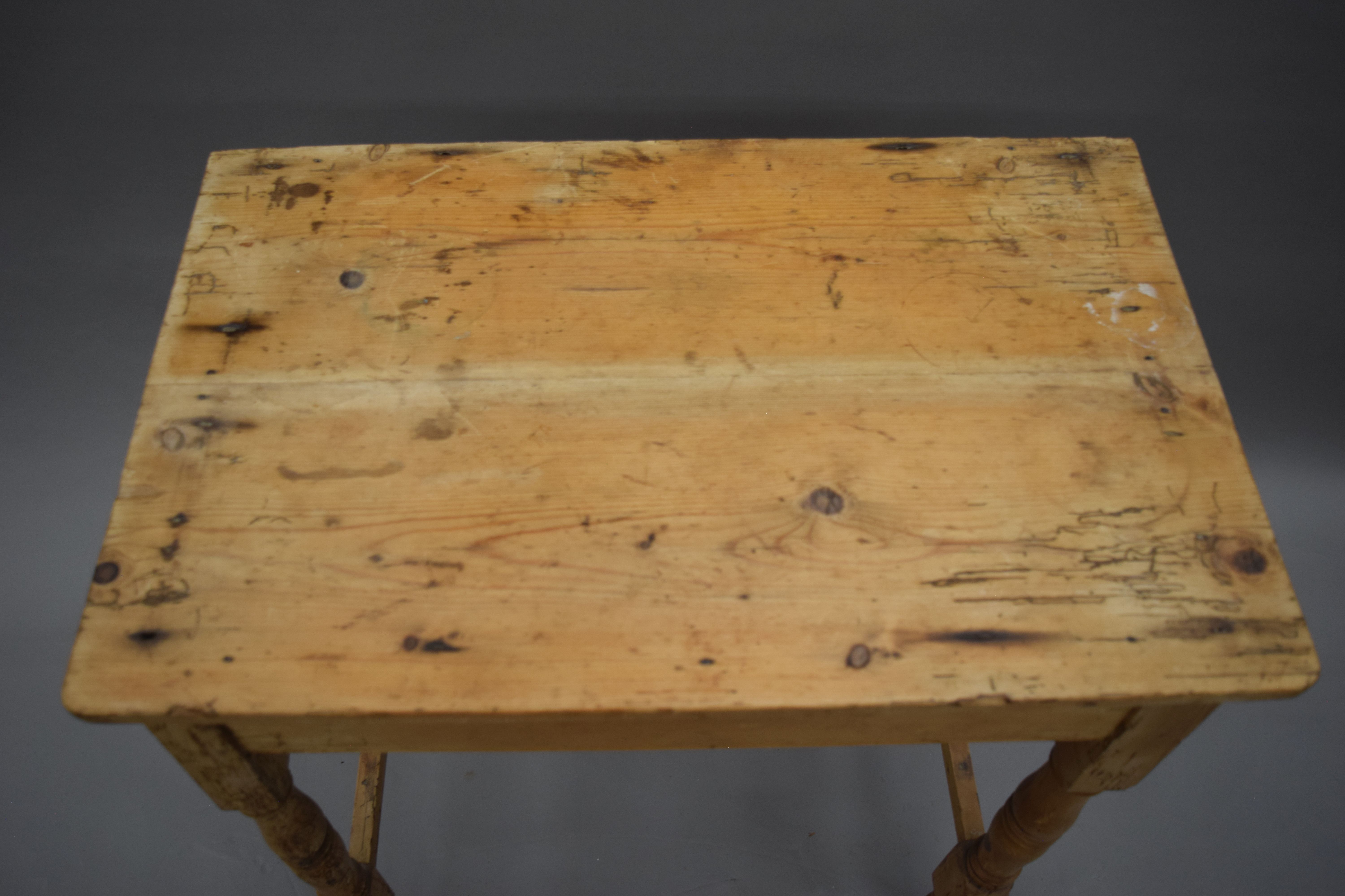 A Victorian pine side table. 68.5 cm wide. - Image 3 of 5
