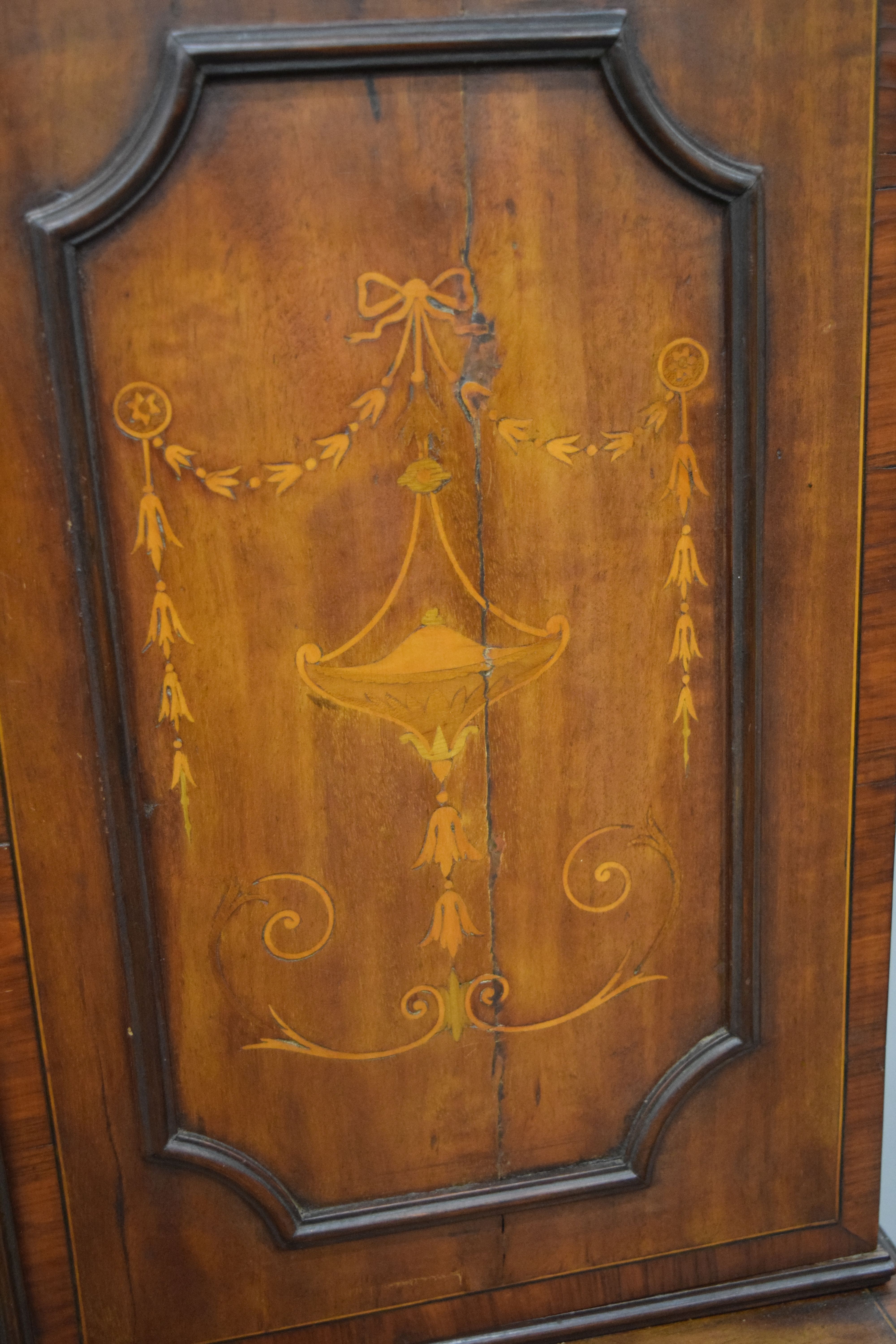 A late Victorian/Edwardian inlaid side cabinet. 60 cm wide. - Image 5 of 18