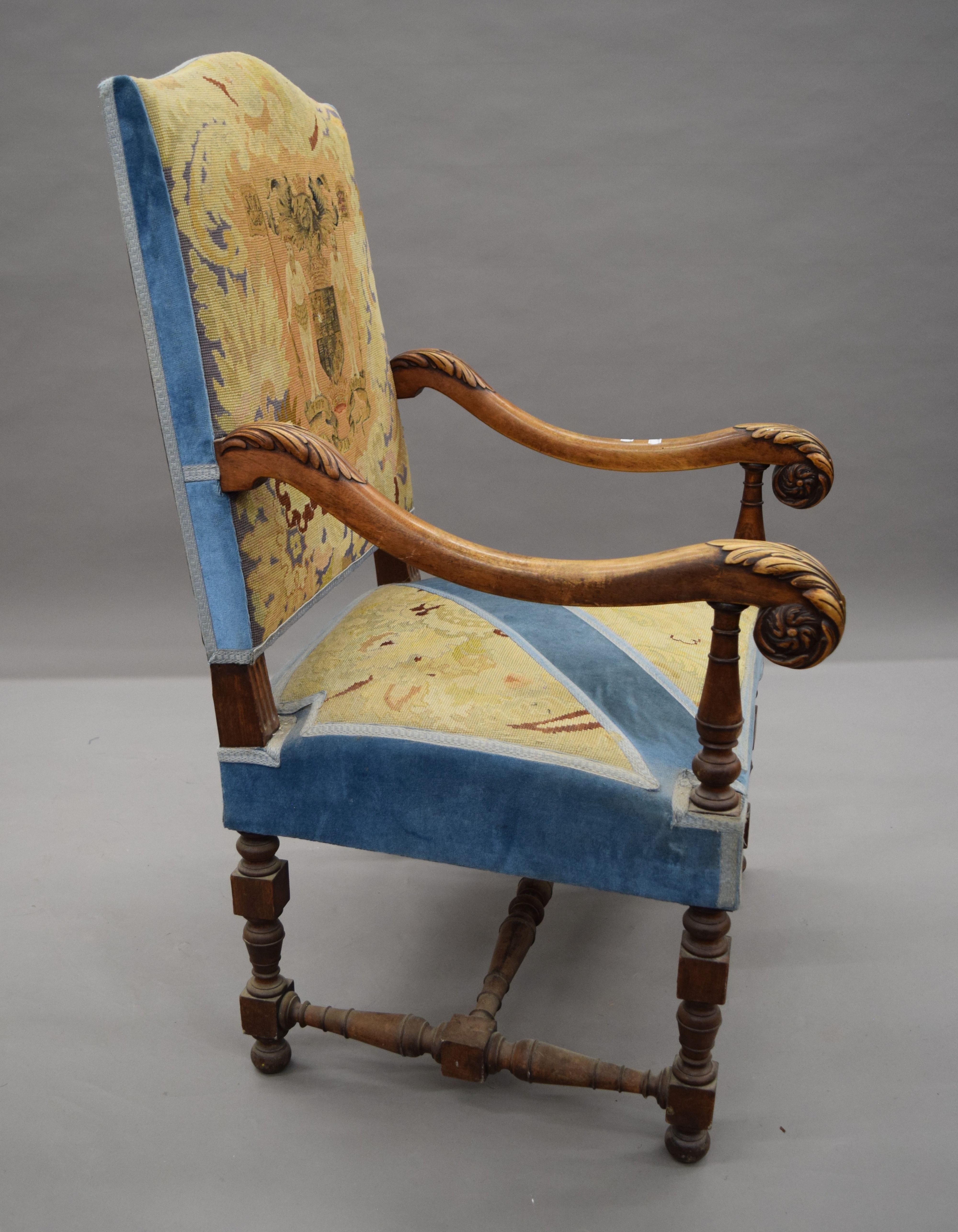 A 19th century tapestry covered chair. 63 cm wide. - Image 6 of 7