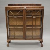 An early 20th century mahogany display cabinet. 92 cm wide.