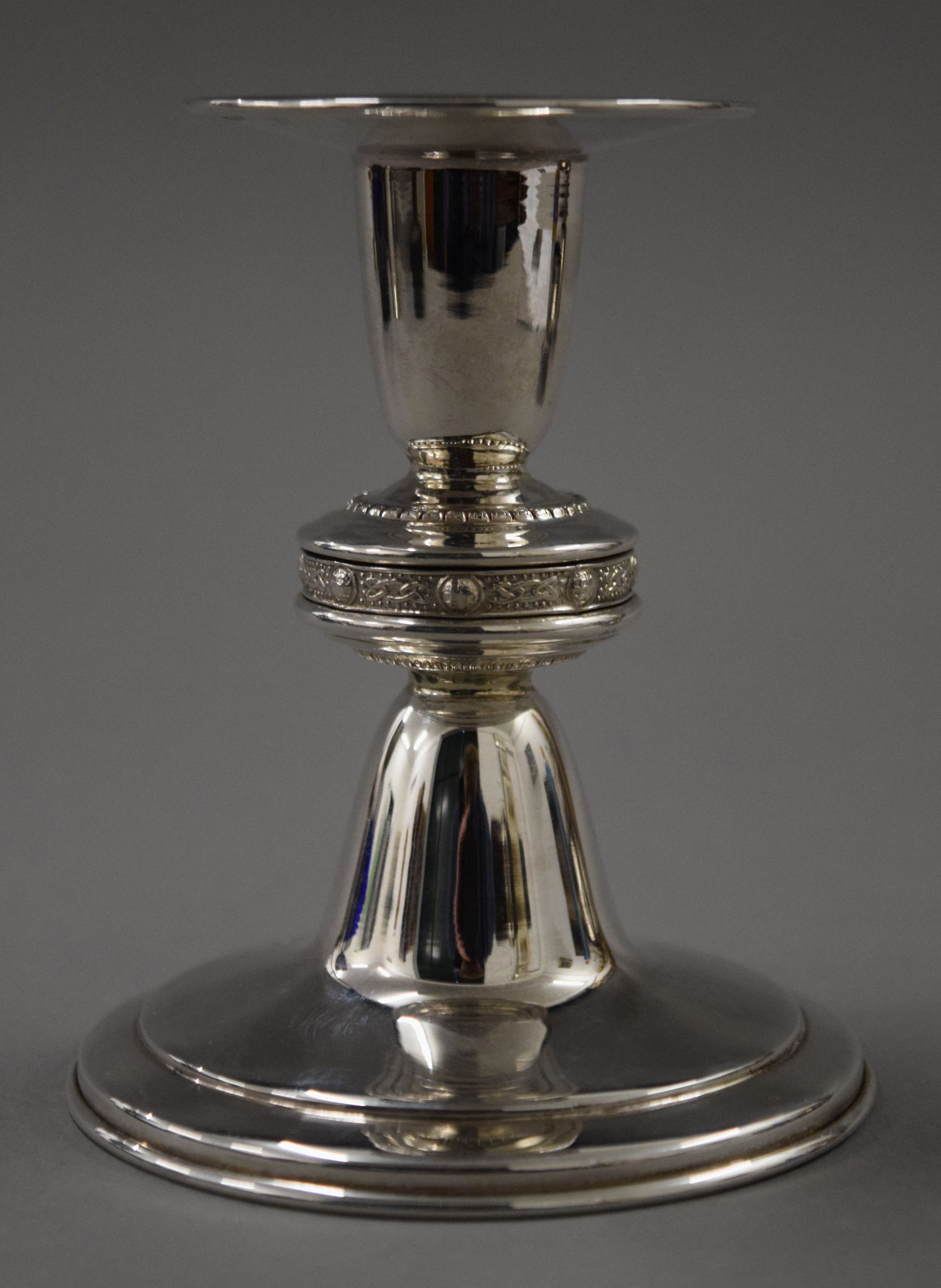 A boxed 'Lindisfarne Decoration' silver candlestick, - Image 2 of 6