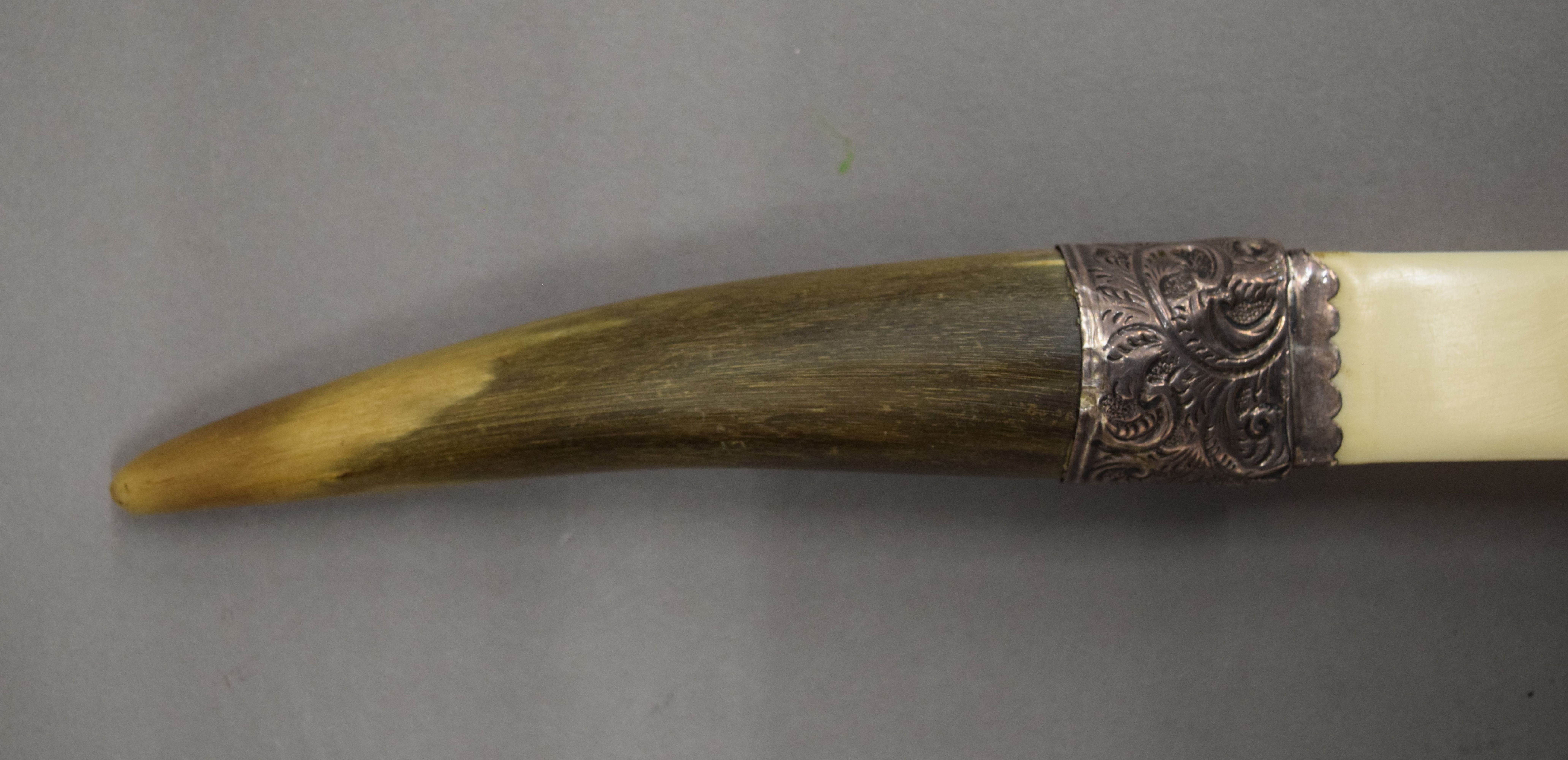A Victorian horn handled page turner and another. The former 31.5 cm long. - Image 3 of 6