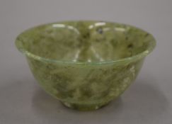 A small jade bowl. 10 cm diameter.