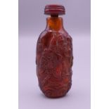 A Chinese snuff bottle. 7.5 cm high.