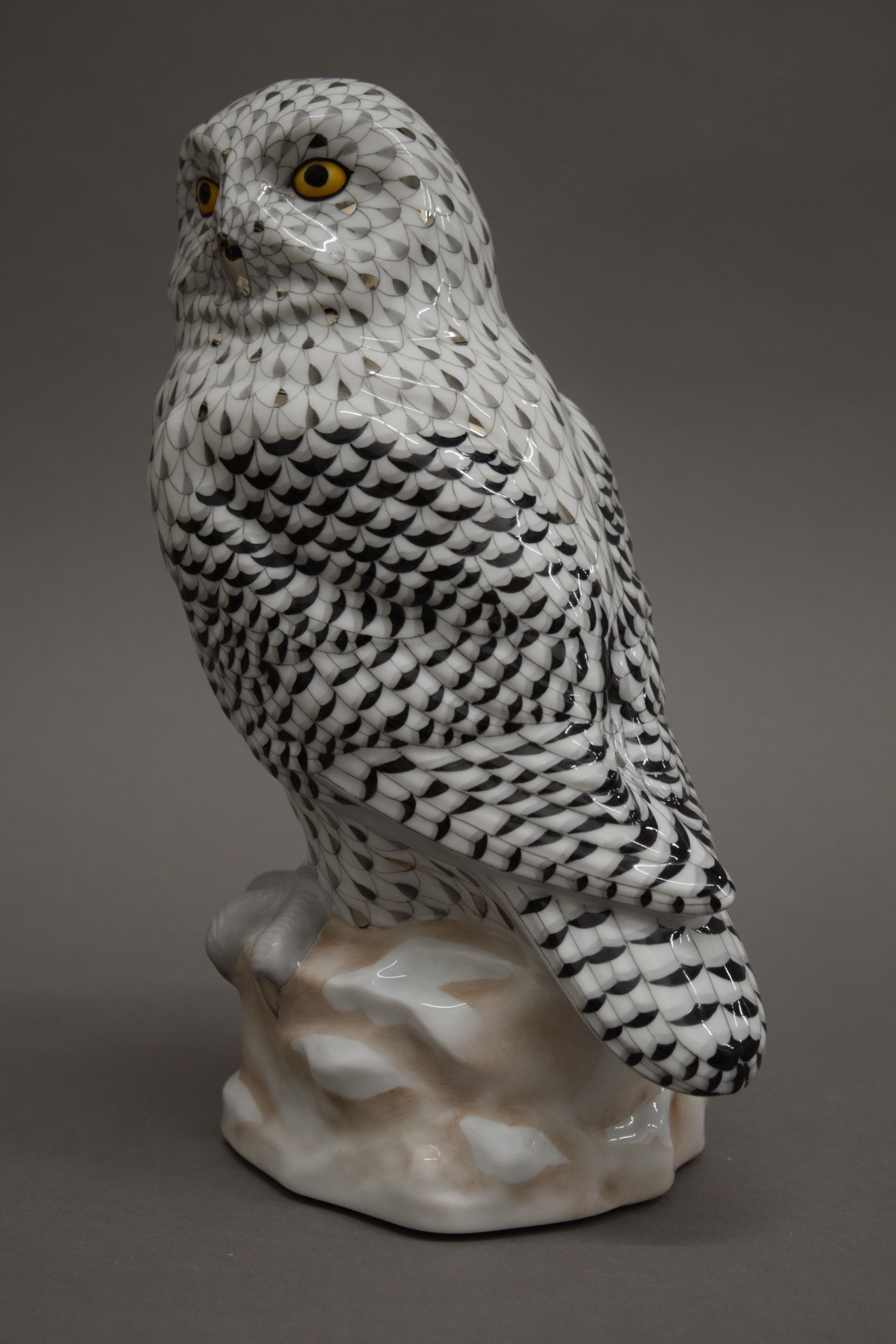 A Herend porcelain model of an owl. 24 cm high. - Image 2 of 4