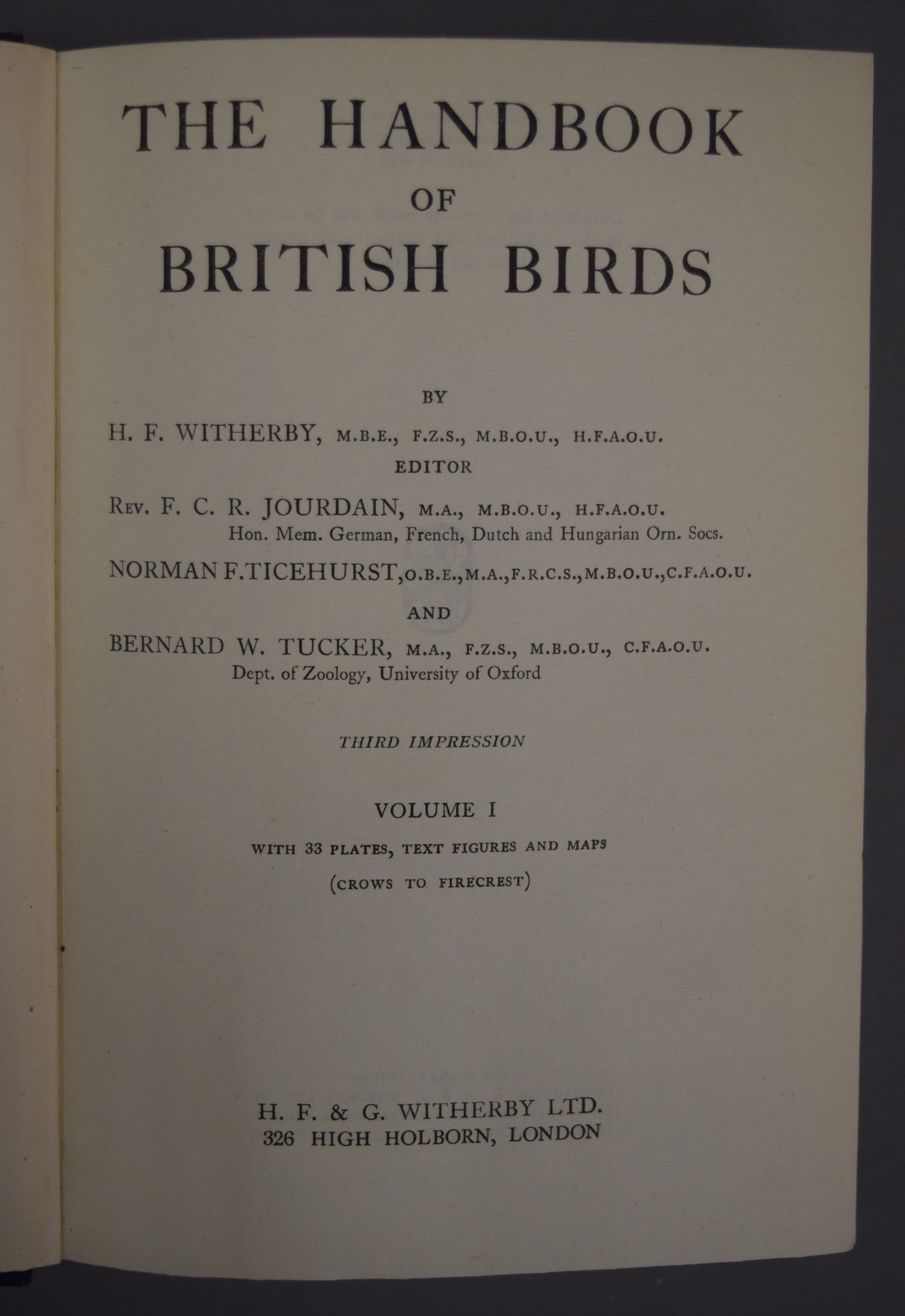 Witherby Handbook of British Birds, 5 volumes. - Image 3 of 5