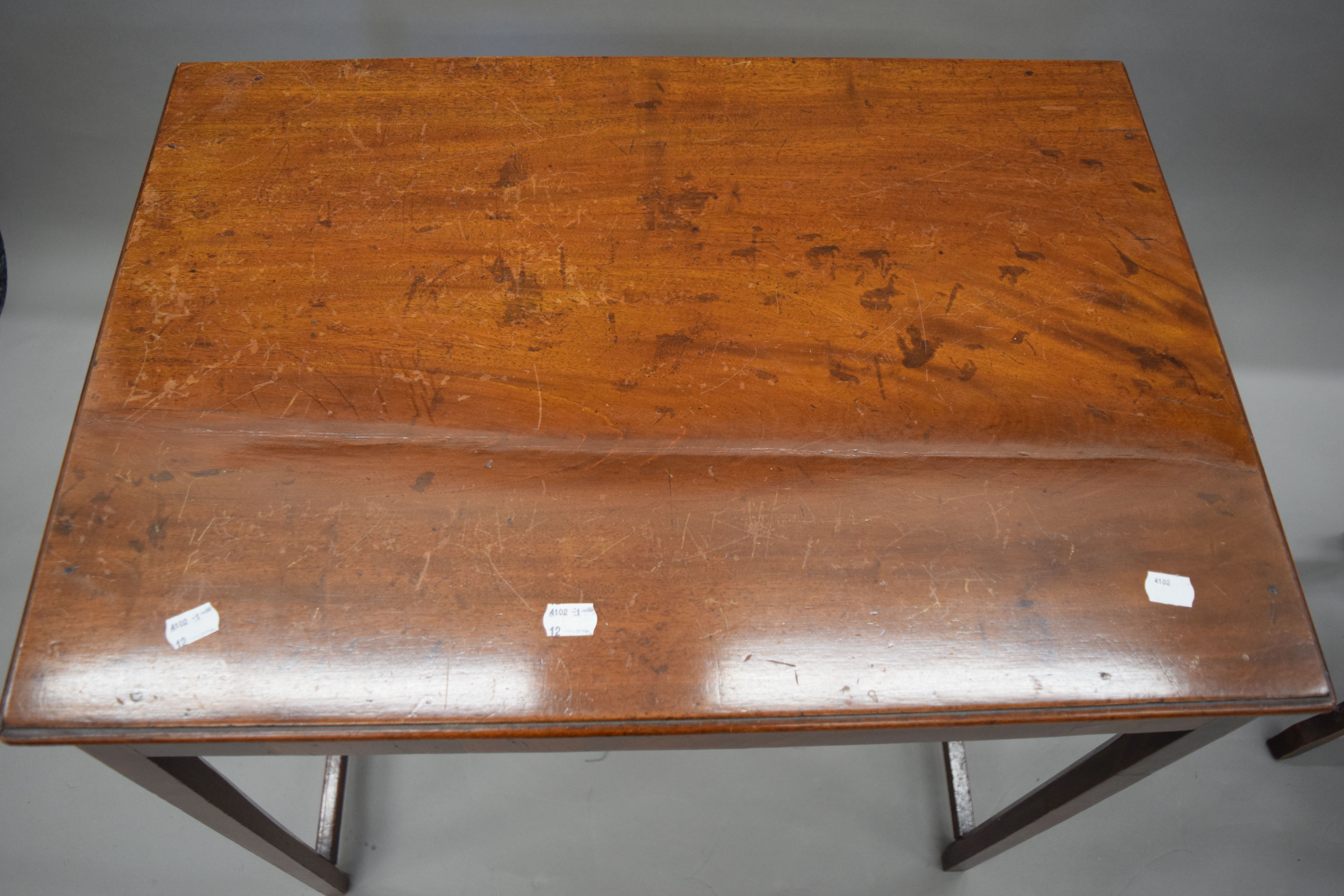 A Victorian mahogany side table, a walnut side table and a pair of arm chairs. The former 64. - Image 8 of 11