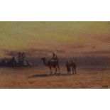 Two pairs of watercolours, each depicting North African Scenes, one pair initialled B.