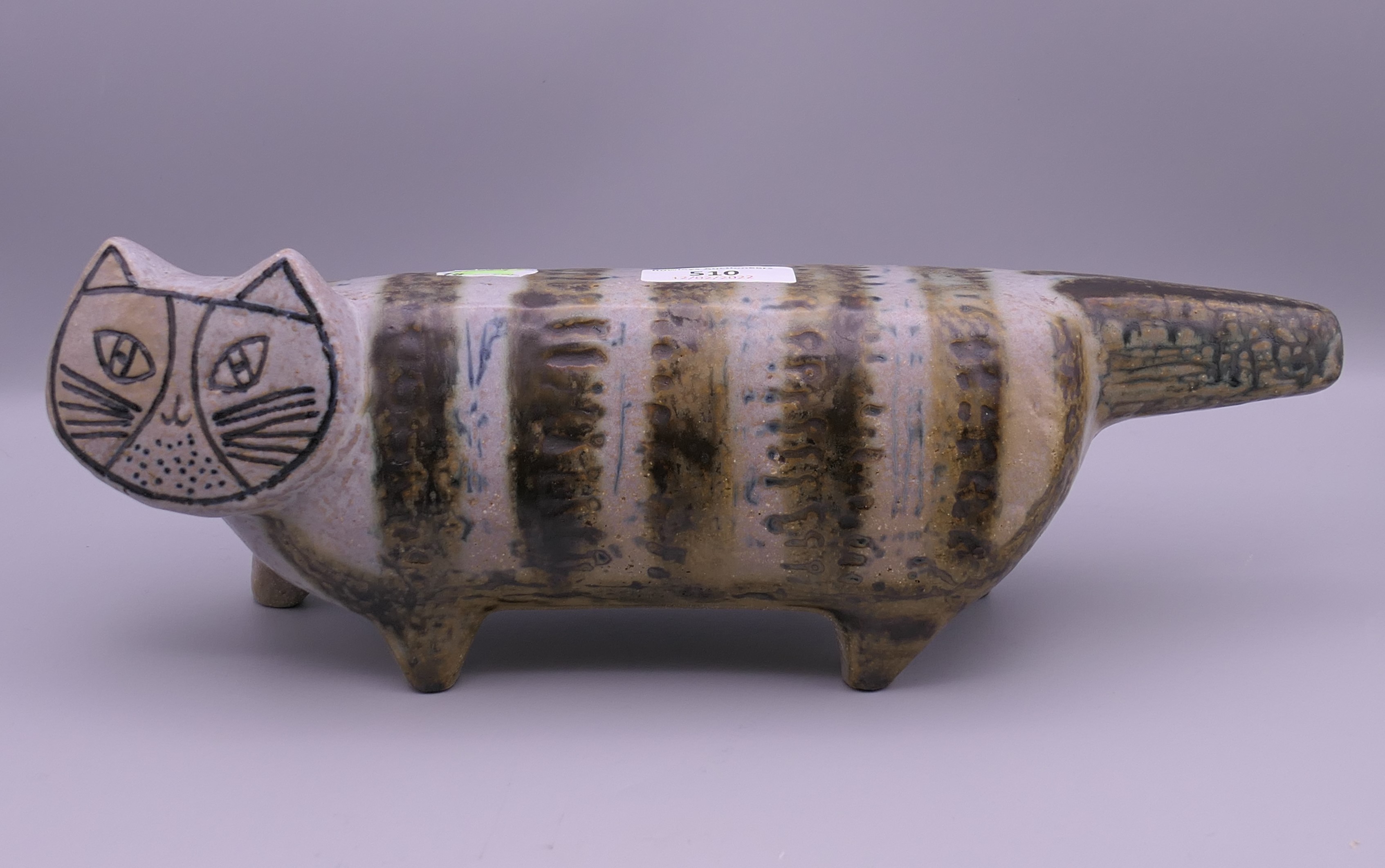 Two Gustavsberg pottery cats. Each 32 cm long. - Image 5 of 21