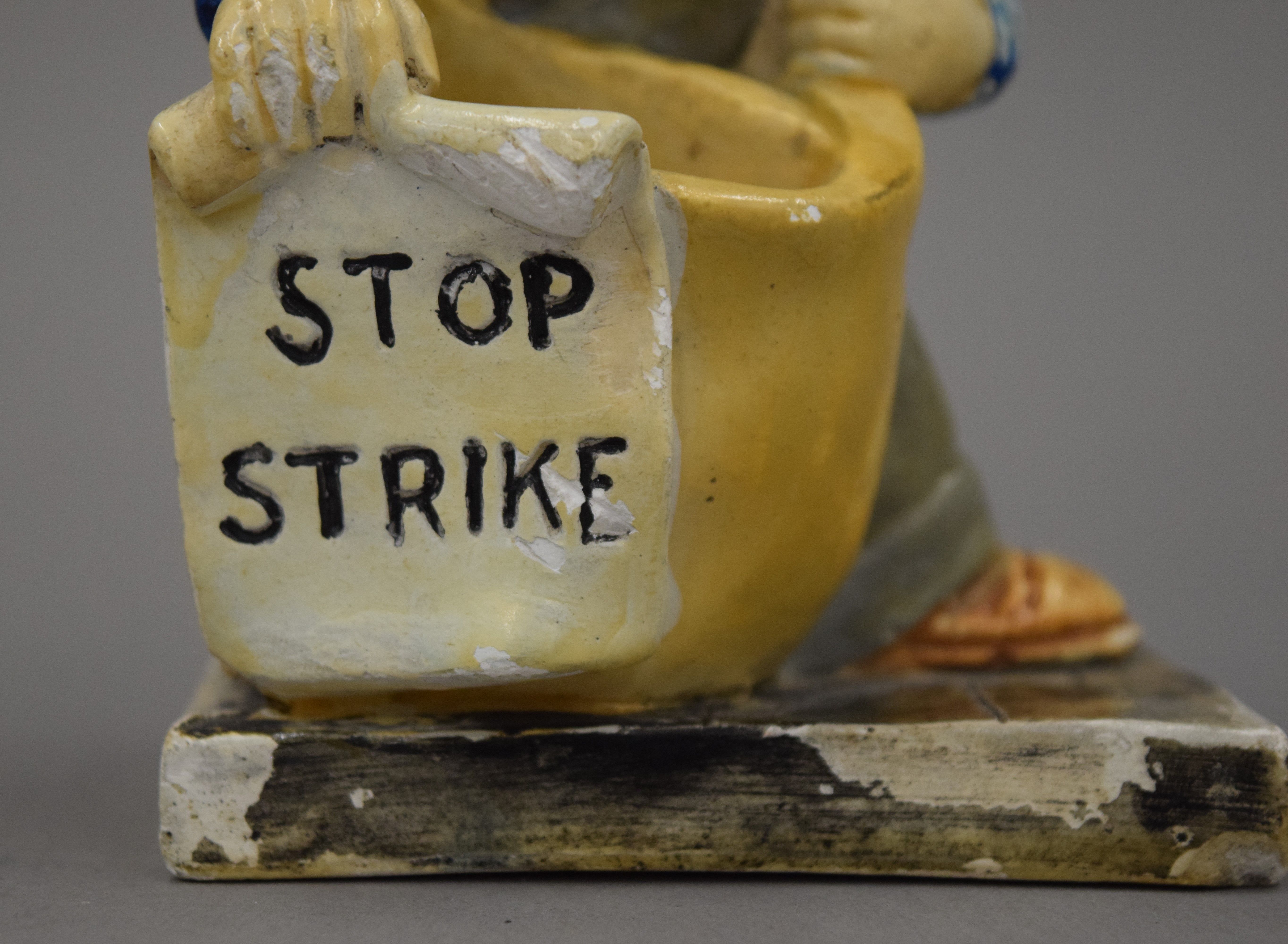 A 1920s General Strike Commemorative match striker formed as a paper boy, - Image 2 of 6