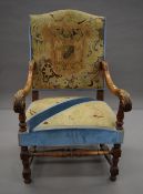 A 19th century tapestry covered chair. 63 cm wide.