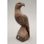 A carved wooden eagle.