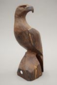 A carved wooden eagle.