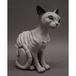 A Brian Andrews raku pottery cat. 28 cm high.