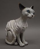 A Brian Andrews raku pottery cat. 28 cm high.