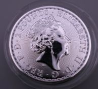 A 2020 silver Britannia coin,