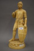 A 19th century porcelain model of Godfrey of Bouillon. 47 cm high.