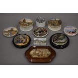 Ten various 19th century Pratt Ware pot lids.
