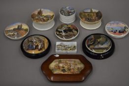 Ten various 19th century Pratt Ware pot lids.