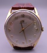 A vintage Tissot gold plated gentleman's wristwatch, in working order.