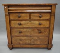 A Victorian mahogany chest of drawers. 123.5 cm wide.