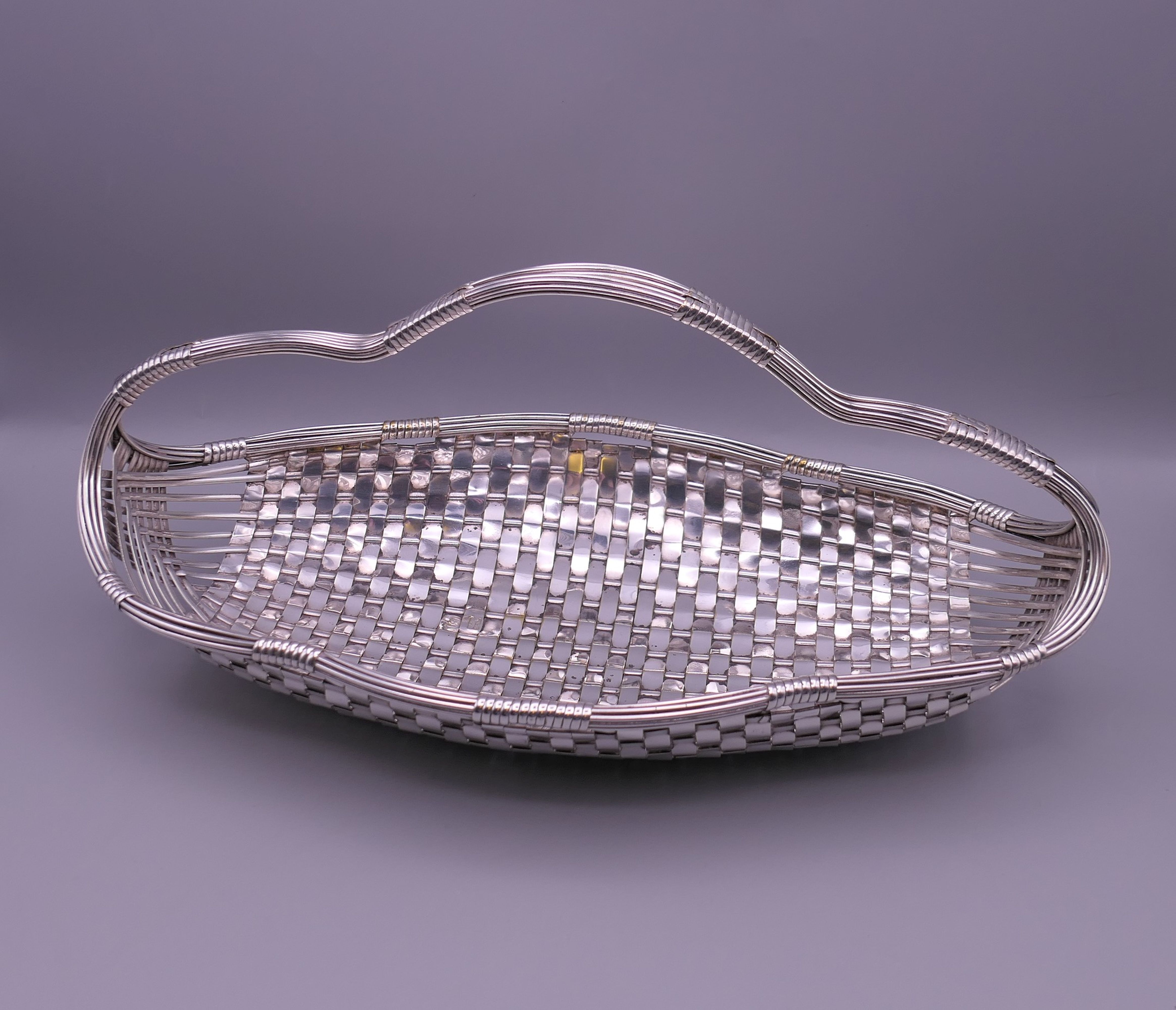 A Continental silver plated basket, stamped FRANCE. 32. - Image 2 of 11