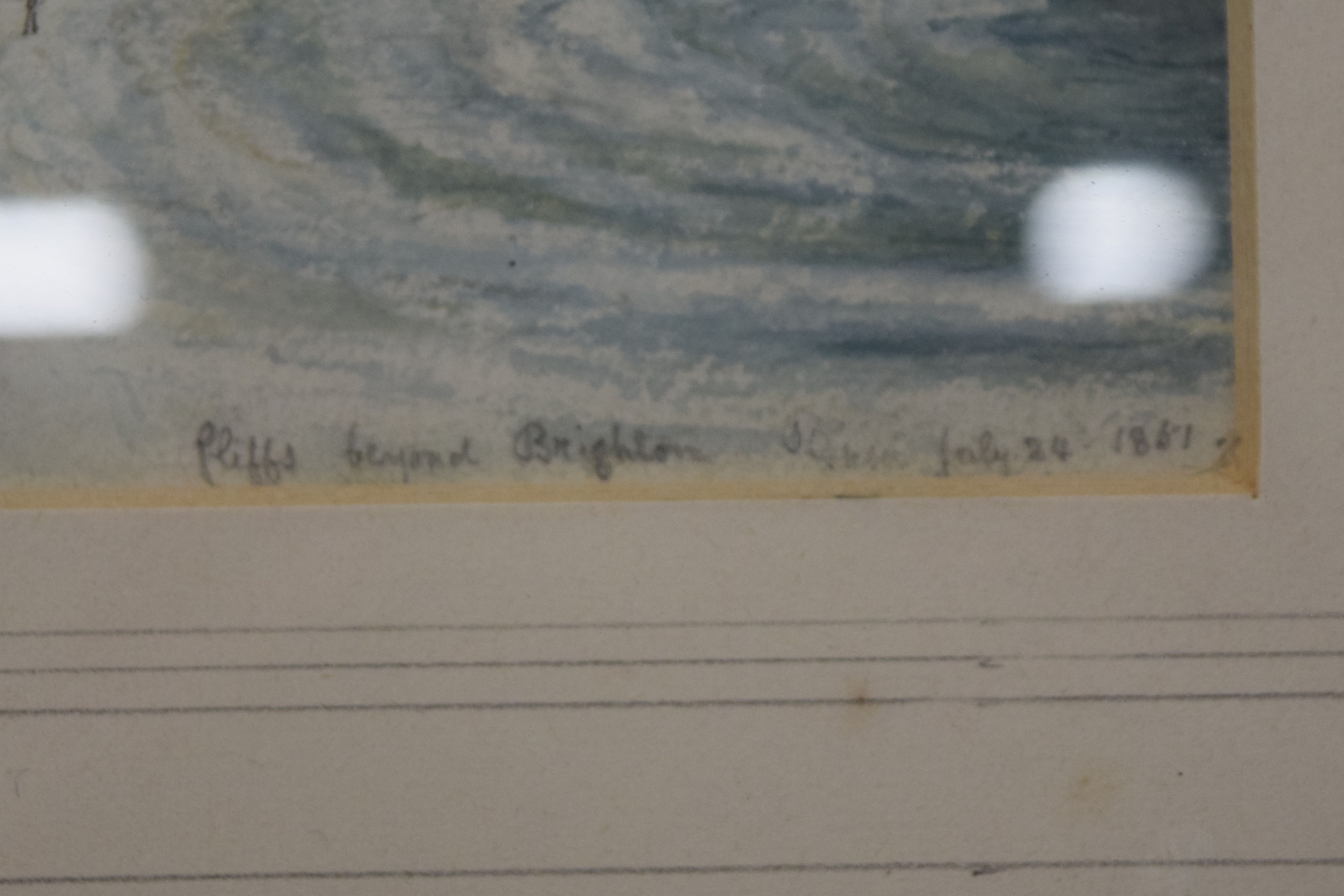 A Victorian watercolour, inscribed Cliffs Beyond Brighton, - Bild 3 aus 3