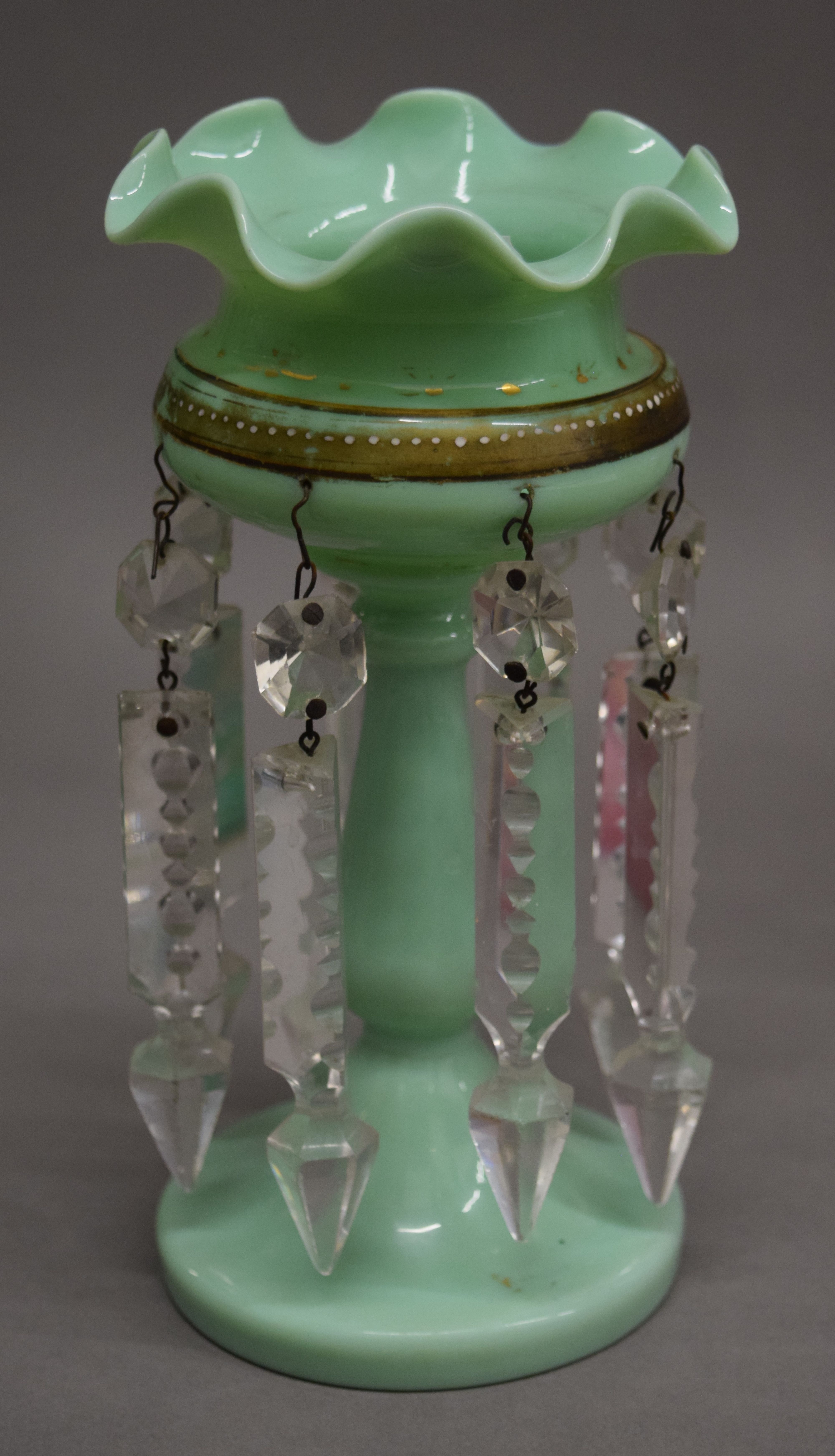 Six various Victorian glass lustres. The largest 34 cm high. - Image 4 of 17