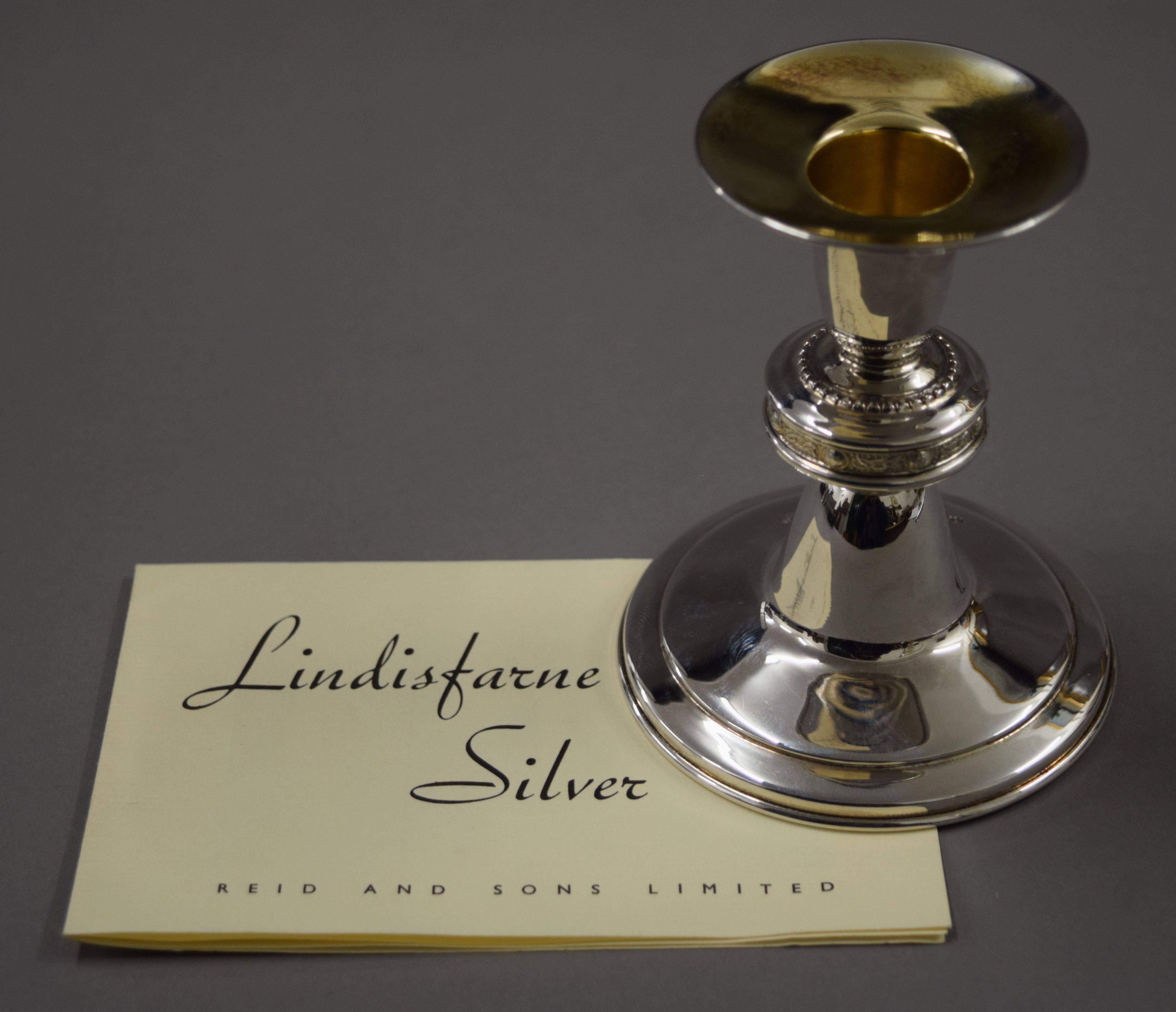 A boxed 'Lindisfarne Decoration' silver candlestick, - Image 6 of 6