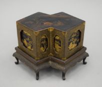 A Meiji Period Japanese lacquered box. 19 cm wide.