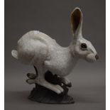 A Brian Andrews raku pottery hare. 31 cm high.