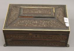 A 19th century Anglo-Indian writing box. 31.5 cm wide.