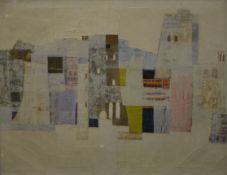 CEDRIC CHANG, Licenza, abstract collage, dated April 1966, framed. 88.5 x 69 cm.