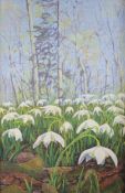 PEGGY HALL, Snowdrops and Dandelions Seeds, two acrylics on board, each framed. The former 17.