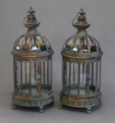 A pair of lanterns. 52 cm high.