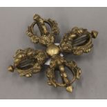 A double bronze vajra. 14.5 cm long.