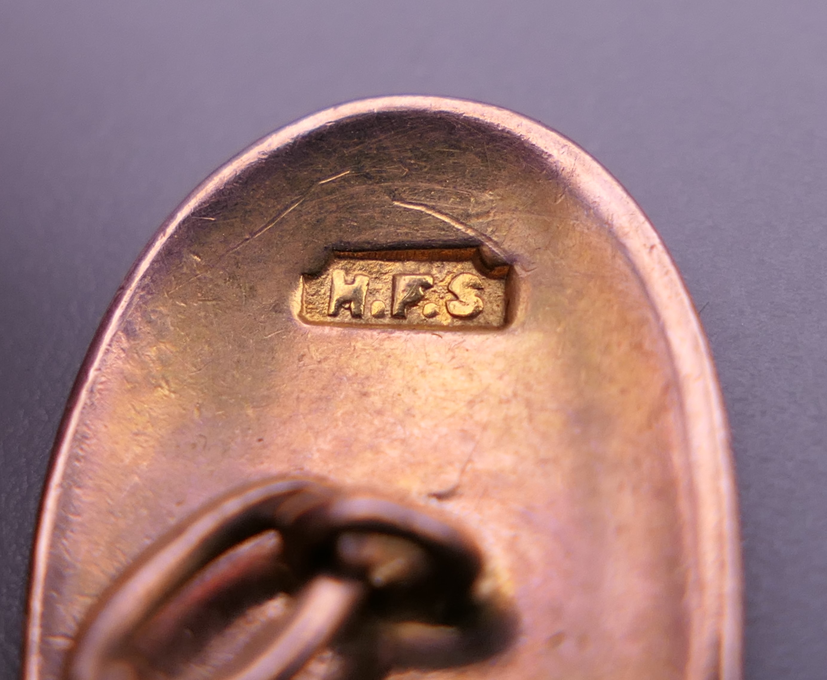 A pair of 9 ct rose gold cufflinks. 4.8 grammes. - Image 5 of 7